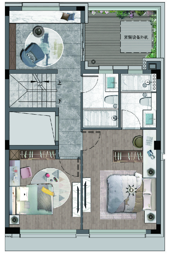 凯发k8一触即发·辉逸云庭排屋户型地上二层